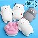 Outee Mochi Squishies Cat Toys, 5 Pcs Mochi Cat Mini Squishies Stress Cat Mochi Squeeze Toys Soft Squishies Stress Relief Animal Toys