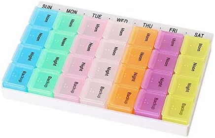 UPXIANG 7 Day Pill Box Medicine Tablet Dispenser Organizer Weekly Storage Case for AM PM for AM PM for Purse or Pocket, Excellent Pill Storage Case,WaterProofHome Travel Supplement Holder Travel