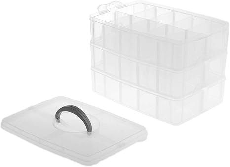 Amazon N A 三段 小分けケース プラスチック クリア収納ボックス 取り外し 30分割 小物用 収納ボックス アクセサリー おもちゃ ビーズ パーツ収納ケース おもちゃ 詰め替え容器 ジュエリー収納 オンライン通販