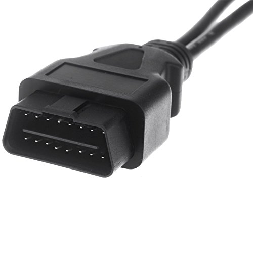Foseal OBD2 Splitter, OBD2 Extension Cable, Y Cable for FIXD BAFX Blue Driver OBDii Scanner Code Reader, 1 ft 16 pin Male to 2 Females Connector for GPS, Car Diagnostic Tools and Head-up Display etc
