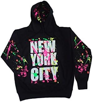 New York City Splatter Neon Paint Hoodie Sweatshirt