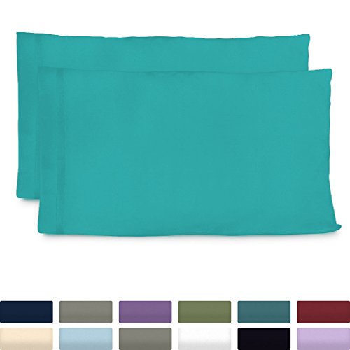 Cosy House Collection Premium Rayon Derived from Bamboo Pillowcase Set of 2 - Ultra Soft, Cooling & Breathable Bedding (Standard/Queen, Turquoise)
