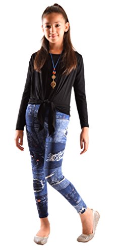 Dinamit Jeans Girls Fun Printed Leggings Denim