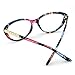 PenSee Womens Oval Cat Eye Retro Eyeglasses Frame Clear Lens Glasses (Blue Flower)
