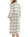 Allegra K Women's Turn Down Collar Seam Pockets Button Warm Checks Coat X-Small White