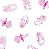 Mini Acrylic Baby Pacifiers for Baby Shower Decorations, Table Scatter, Party Favors, Games & Activities - 144 Pieces by Super Z Outlet (Pink)