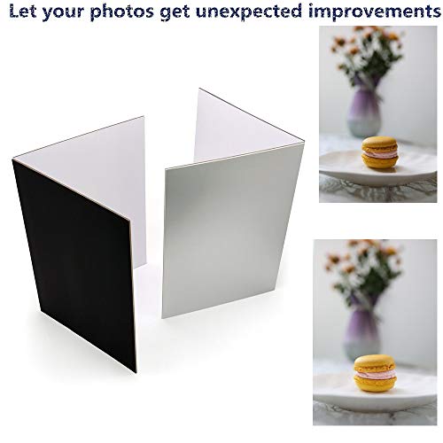 2-PCS-Light-Reflector-3-in-1-Photography-Reflector-Cardboard-A4-12x8-Inch-Size-Folding-Light-Diffuser-Board-for-Still-Life-Product-and-Food-Photo-Shooting-Black-Silver-and-White-2-Pack