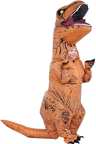 Inflatable Dinosaur T-Rex Blow Up Tyrannosaurus Jurassic Party Cosplay Costumes Chubsuit (Child size(80-140CM), Brown)