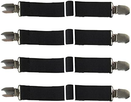 WE believe Bed Sheet Clips Straps Suspenders Blcak Adjustable Corner Holder Elastic Fasteners Mattress(Set of 4)