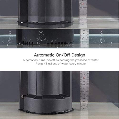 Submersible Utility Pump, TACKLIFE Water Pump, 1/3 Output HP, Automatic Sensor Switch, Max.2500