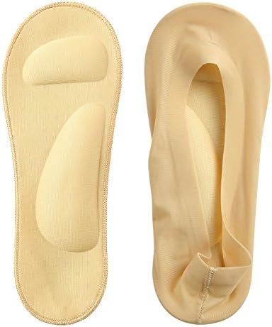 Women No Show Warm Nonslip Invisible Cushion Liner Low Cut Ankle Socks with Sponge Arch Support (1/2 Pairs) (Shoe size 8.5-10, Nude-2Pairs)
