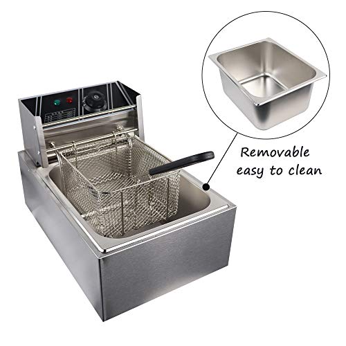 Comft Deep Fryer Commercial Fry Daddy with Basket, Stainless Steel