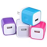 Wall Charger, Ououdee 4-Pack USB 1AMP Universal Home Travel Wall Charger Adapter for iPhone 7 Plus, 6 Plus, 6s Plus, iPad, Tablet, Samsung Galaxy S8, S7, S6 Edge, LG, HTC, Sony, Nokia and More