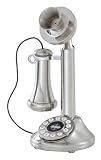 Crosley CR64-BC Candlestick Phone With Push Button Technology, Brushed Chrome