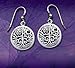 Ancient Tree of Life with Sun and Moon Symbol Round Filigree Sterling Silver Earrings