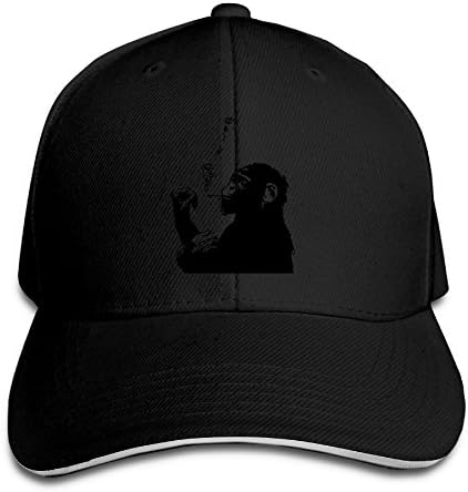 Smoking Gorilla Cotton Pattern Unisex Hiphop Hat Stretchy Baseball Cap