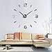FASHION in THE CITY 3D DIY Frameless Wall Clock Creative Design Mirror Surface Wall Decorative Sticker Watches (Gold)