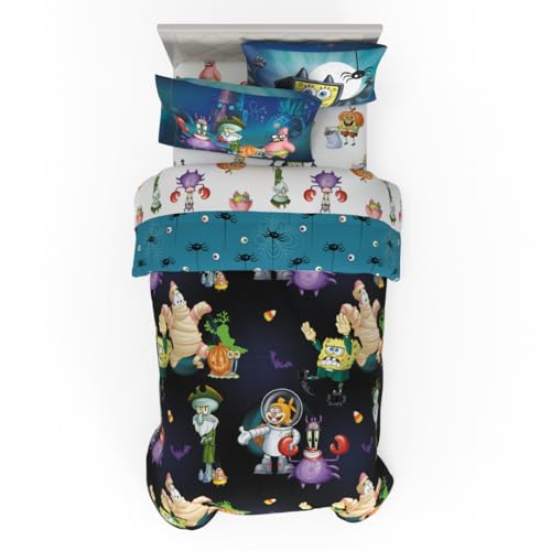 Franco Duvet & Sheet Set, microfiber, Spongebob Squarepants Halloween, 5 Piece Twin Size