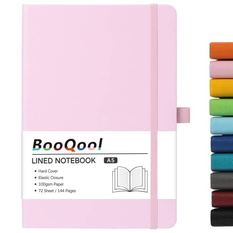 A5 Notebook - Notebook A5 with Premium Paper, Faux Leather Notebook, 5.7" X 8.4", Hardcover, 144 Pages - Pink โ image 1