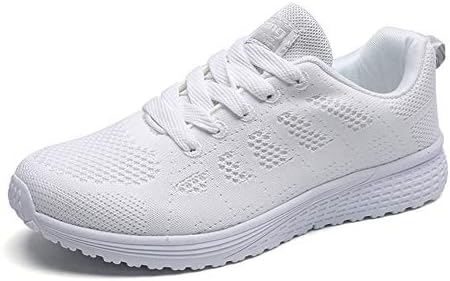 Womens Running Shoes Breathable Trainer Sneaker Ladies Lightweight White Sports Shoes for Gym Jogging Athletic
