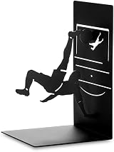 Balvi Metal Bookend Bicycle Kick Black Soccer Player Design view 4