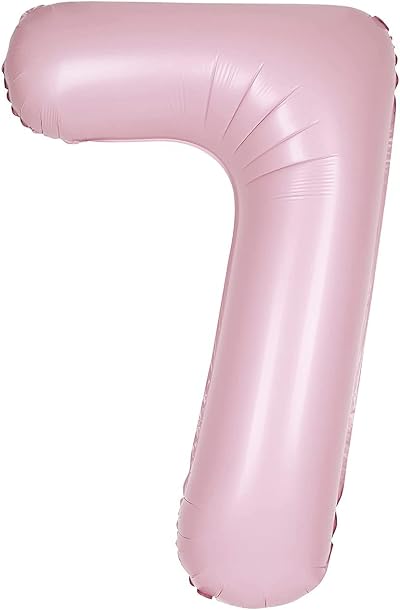 Unique Giant Foil Number 7 Balloon 86 cm Matte Baby Pink