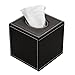 HOMETEK PU Leather Square Roll Tissue Box Holder Cover Napkin Paper Box Case Tray Pumping for Home Office Car Automotive (Brown)
