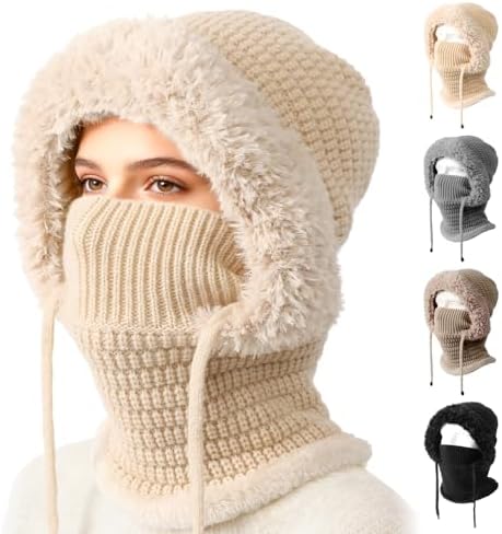 3 in 1 Beanie Hat for Women, Hat with Scarf and Mask, Winter  display picture 2