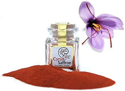 Cyrus Saffron Powder, 100% Pure 22 Karat Saffron Powdered Sargol Powdered (1 Gram) [SUPER NAGIN]-