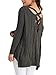 Simplee Apparel Women's Loose Long Sleeve Cross Back Cable Ribbed Knit Sweater,Green,One Size