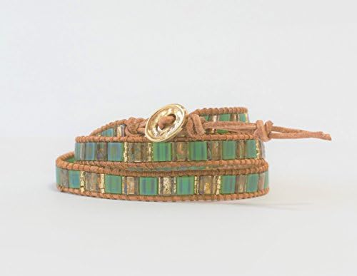 OKIKO Women Men Warp Bracelet ,Bangle Cuff, Classic color, Casual Fashion, Handmade in Japan, Tila Beads Miyuki, Dainty Jewelry, Beads Pattern