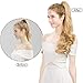 SEIKEA Clip in Ponytail Extension Wrap Around Pony Tail 24 Inch Curly Hair - Blonde with Highlight