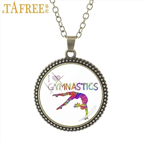 Davitu TAFREE Women's Balance Beam Necklace Vaulting Horse Asymmetrical Bars Sports gymnatics Fashion Colorful Lovely Jewelry SP103 - (Metal Color: SP112, Length: 55cm)