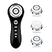 Hangsun Facial Cleansing Brush Sonic Facial Brush SC200 Face Brushes for Cleansing and Exfoliating Waterproof Facial Exfoliator with 3 Replacement Heads(Black)