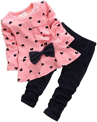 M RACLECute Little Girls' 2 Pieces Long Sleeve Top Pants Leggings Clothes Set Outfit