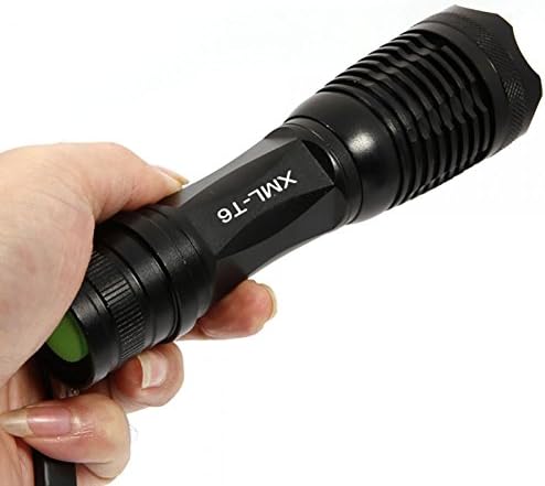 XM-L T6 LED 1800LM 5-Mode White Light Flashlight Black with Charger and Battery Set