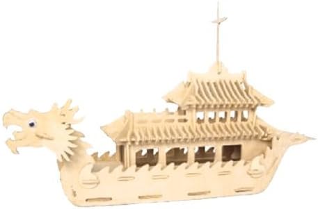 Dcolor Dragon Boat Model 3D Wooden Construction Kit DIY Puzzle Toy Gift