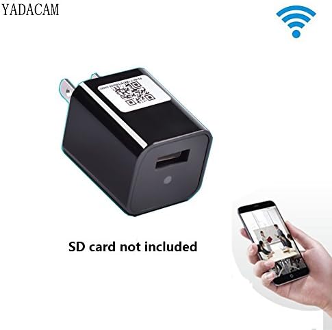 1080P WiFi USB Charger Spy Hidden Camera, Smart APP Control Phone Plug Charger Wireless Nanny IP Camera support 64GB SD Card[not included]