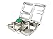 PlanetBox LAUNCH Eco-Friendly Stainless Steel Bento Lunch Box with 3 Compartments for Adults and Kids - Blue Sleeve with Star Map Magnets