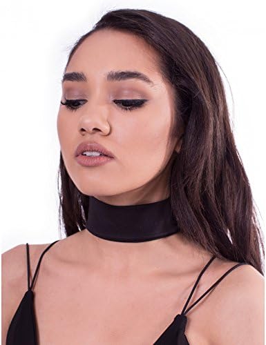 Cocorina Wide Velvet Choker Necklace - Nickel Free Metal Lobster Clasp (Black)
