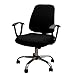 Unimore Office Chair Covers 2 Piece - Decorative Computer Chair Covers Stretch Universal Rotating Chair Slipcover (Black)