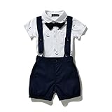 Ferenyi US Baby Boys Bowtie Gentleman Romper Jumpsuit Overalls Rompers Sets