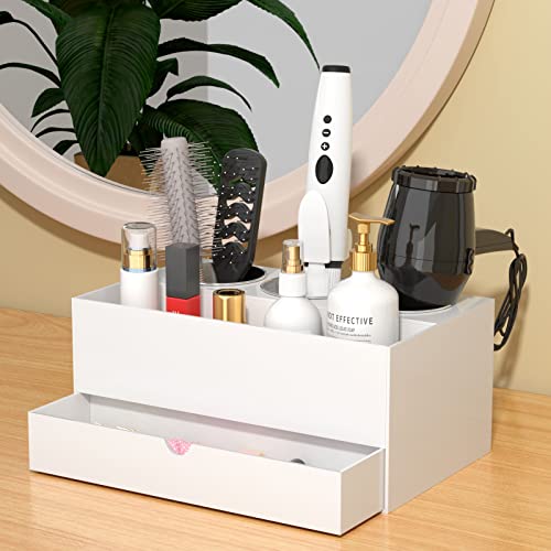 NIUBEE Hair Tool Organizer, White Acrylic Hair Dryer and Styling
