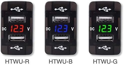 Boyous ホンダ専用赤5v 2 1a 2口usbポートダッシュボード電圧計ディスプレイ充電器アダプター適合多数cr V N Box N Boxカスタム アコード アコードツアラー インサイト オデッセイ ステップワゴン ストリーム ゼスト ゼストスパーク フィット フィットハイブリッド