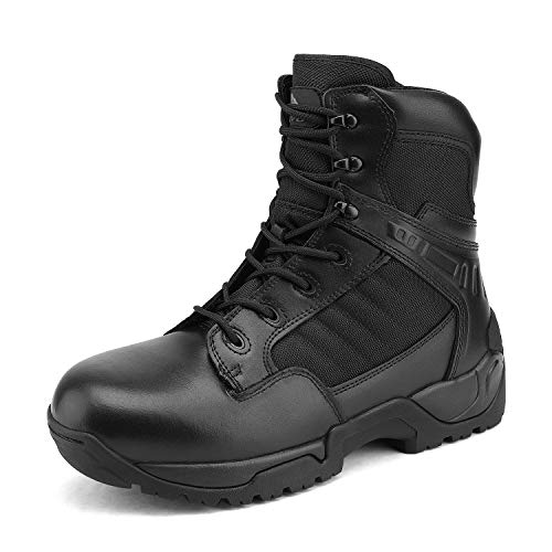 NORTIV 8 Men's Military Tactical Work Boots Side Zipper Mid Ankle