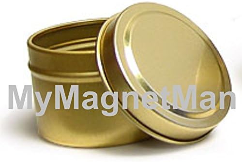 MyMagnetMan Gold Metal Tins Rolled Top Lid Edge Covers Containers for Candles Survival Crafts (4)