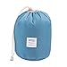 Women Girls Lightweight Folding Drawstring Travel Toiletry Jewelry Makeup Cosmetics Storage Bags Organizer Bucket Style Portable Essential Bags in Bag Box Kit wtih Small Mesh Pocket+Mini Transparant PVC Pouch (Blue)
