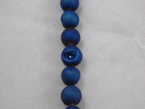 BRCbeads Druzy Agate Round 12mm 32pcs 15''strand Coating Blue Color Finding Charms Necklace Bracelet Jewelry Making Beads