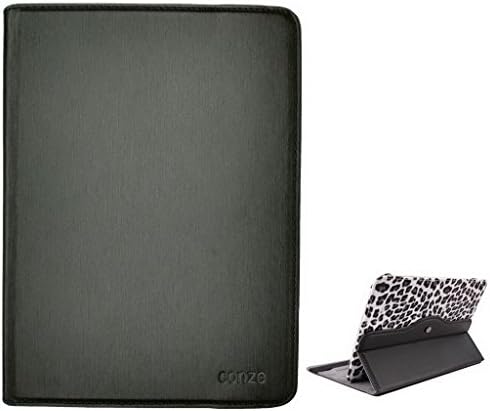 Conze Grey Leopard Print Design Flip Case with Stand fits HTC Jetstream / Volantis