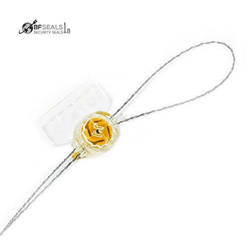 BFSEALS High Electric Security Utility Twist Plastic Meter Seal with stainless steel wire, 100 pcs, numbered, yellow color